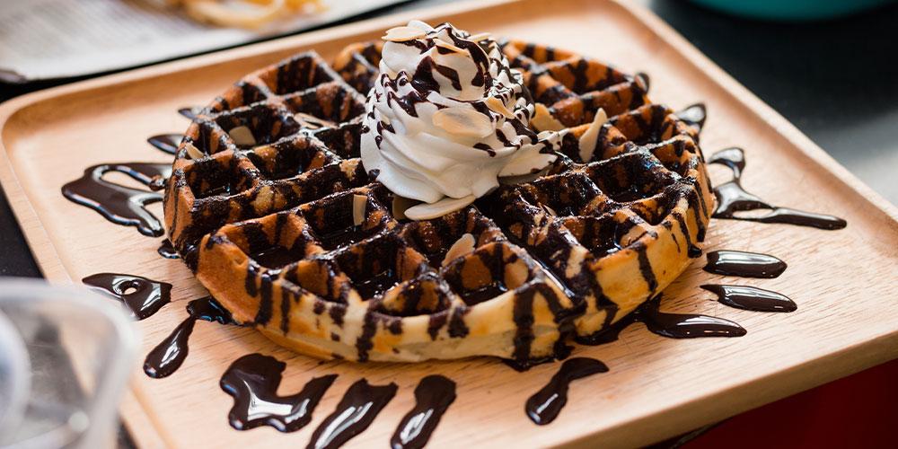 Chocolate Sauce on a Waffle