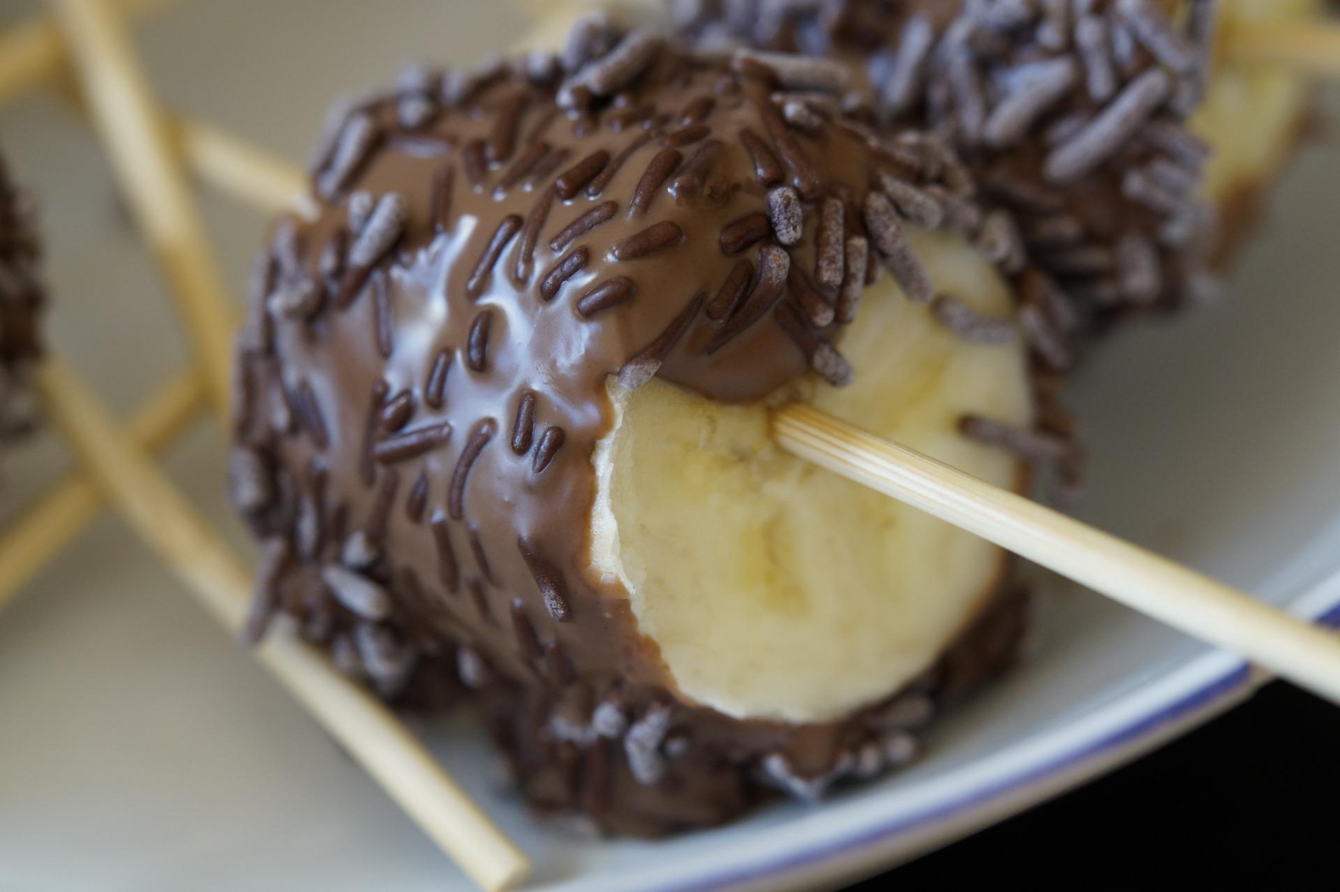 Chocolate coated banana