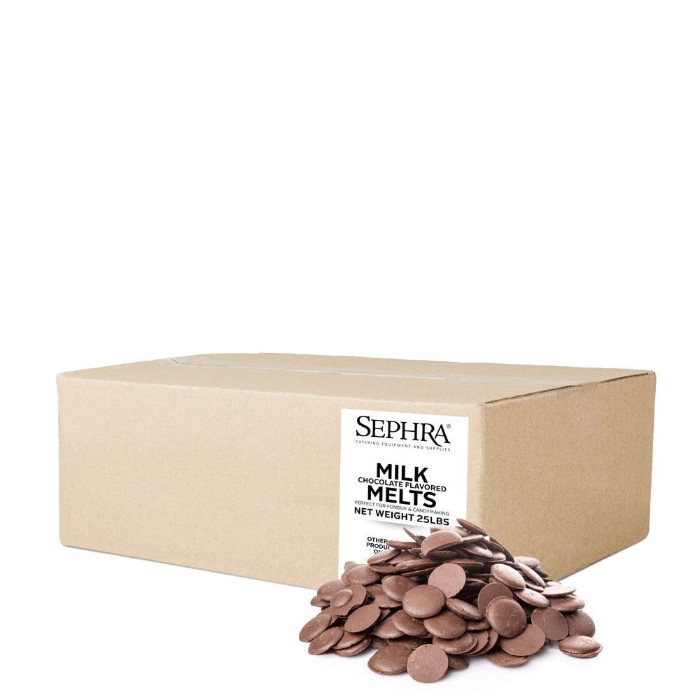 Sephra Milk Chocolate Flavor Melts, Candy Making & Dipping Chocolate BULK 22lb Case