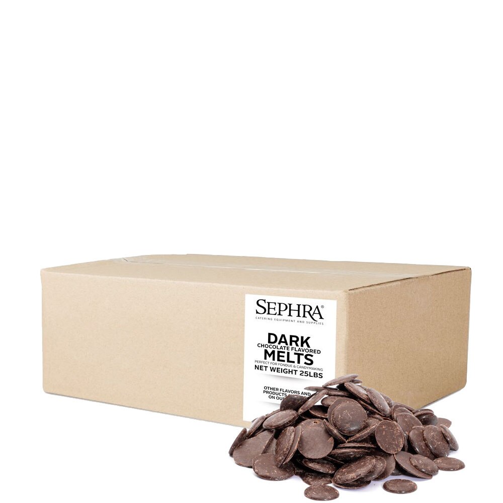 Sephra Dark Chocolate Flavor Melts, Candy Making & Dipping Chocolate BULK 22lb Case BEYOND BEST