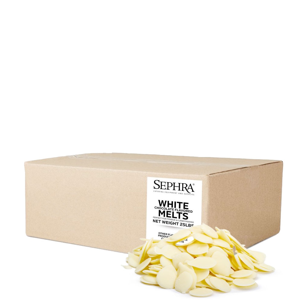Sephra White Chocolate Flavor Melts, Candy Making & Dipping Chocolate BULK 22lb Case
