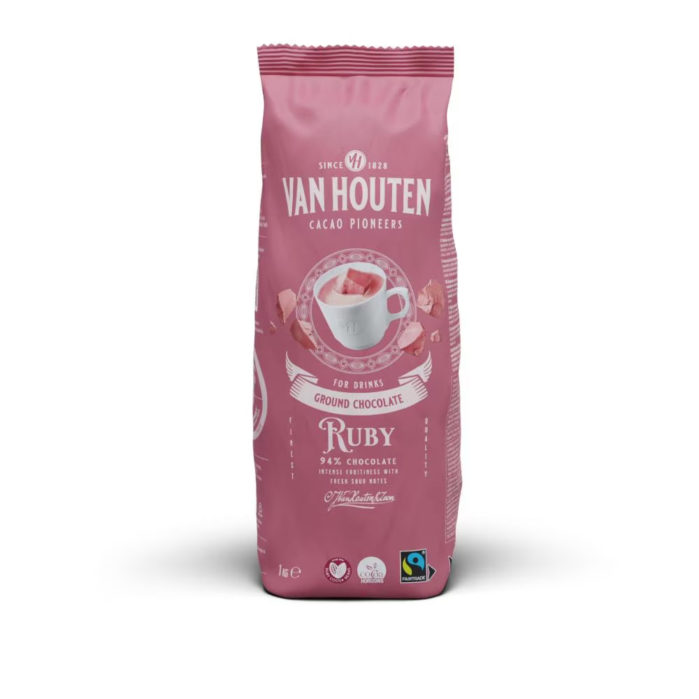 Van Houten Ruby Hot Chocolate Drink Powder 2.2lb Bag